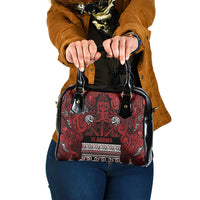 Aotearoa Iwi Te Arawa Shoulder Handbag Maori Wharenui House Tribal Pattern