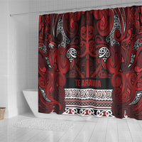 Aotearoa Iwi Te Arawa Shower Curtain Maori Wharenui House Tribal Pattern