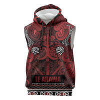 Aotearoa Iwi Te Arawa Sleeveless Hoodie Maori Wharenui House Tribal Pattern
