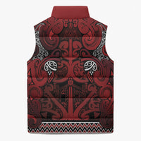 Aotearoa Iwi Te Arawa Sleeveless Puffer Jacket Maori Wharenui House Tribal Pattern
