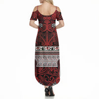 Aotearoa Iwi Te Arawa Summer Maxi Dress Maori Wharenui House Tribal Pattern