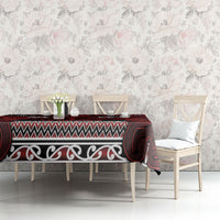 Aotearoa Iwi Te Arawa Tablecloth Maori Wharenui House Tribal Pattern