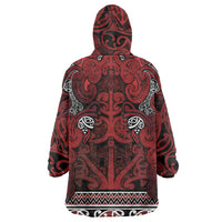 Aotearoa Iwi Te Arawa Wearable Blanket Hoodie Maori Wharenui House Tribal Pattern
