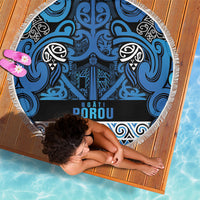 Aotearoa Iwi Ngati Porou Beach Blanket Maori Wharenui House Tribal Pattern