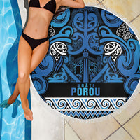 Aotearoa Iwi Ngati Porou Beach Blanket Maori Wharenui House Tribal Pattern