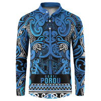 Aotearoa Iwi Ngati Porou Button Sweatshirt Maori Wharenui House Tribal Pattern