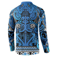 Aotearoa Iwi Ngati Porou Button Sweatshirt Maori Wharenui House Tribal Pattern