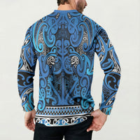 Aotearoa Iwi Ngati Porou Button Sweatshirt Maori Wharenui House Tribal Pattern