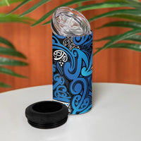 Aotearoa Iwi Ngati Porou 4 in 1 Can Cooler Tumbler Maori Wharenui House Tribal Pattern