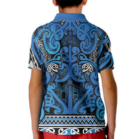 Aotearoa Iwi Ngati Porou Kid Polo Shirt Maori Wharenui House Tribal Pattern