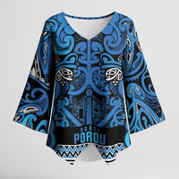 Aotearoa Iwi Ngati Porou Kimono Sleeve Blouse Maori Wharenui House Tribal Pattern