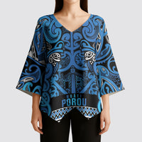 Aotearoa Iwi Ngati Porou Kimono Sleeve Blouse Maori Wharenui House Tribal Pattern