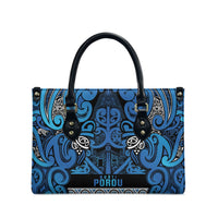 Aotearoa Iwi Ngati Porou Leather Bag Maori Wharenui House Tribal Pattern
