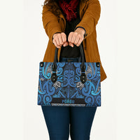 Aotearoa Iwi Ngati Porou Leather Bag Maori Wharenui House Tribal Pattern
