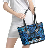 Aotearoa Iwi Ngati Porou Leather Tote Bag Maori Wharenui House Tribal Pattern