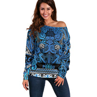 Aotearoa Iwi Ngati Porou Off Shoulder Sweater Maori Wharenui House Tribal Pattern