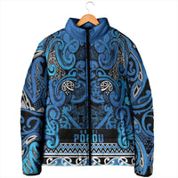 Aotearoa Iwi Ngati Porou Padded Jacket Maori Wharenui House Tribal Pattern