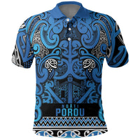 Aotearoa Iwi Ngati Porou Polo Shirt Maori Wharenui House Tribal Pattern