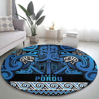 Aotearoa Iwi Ngati Porou Round Carpet Maori Wharenui House Tribal Pattern