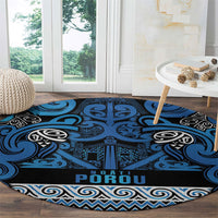 Aotearoa Iwi Ngati Porou Round Carpet Maori Wharenui House Tribal Pattern