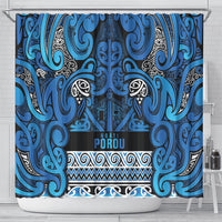 Aotearoa Iwi Ngati Porou Shower Curtain Maori Wharenui House Tribal Pattern