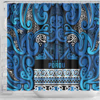 Aotearoa Iwi Ngati Porou Shower Curtain Maori Wharenui House Tribal Pattern