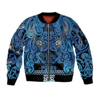 Aotearoa Iwi Ngati Porou Sleeve Zip Bomber Jacket Maori Wharenui House Tribal Pattern