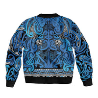 Aotearoa Iwi Ngati Porou Sleeve Zip Bomber Jacket Maori Wharenui House Tribal Pattern