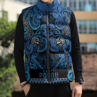 Aotearoa Iwi Ngati Porou Sleeveless Puffer Jacket Maori Wharenui House Tribal Pattern