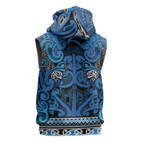 Aotearoa Iwi Ngati Porou Sleeveless Zip Hoodie Maori Wharenui House Tribal Pattern
