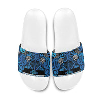 Aotearoa Iwi Ngati Porou Slide Sandals Maori Wharenui House Tribal Pattern