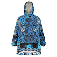 Aotearoa Iwi Ngati Porou Wearable Blanket Hoodie Maori Wharenui House Tribal Pattern