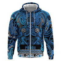 Aotearoa Iwi Ngati Porou Zip Hoodie Maori Wharenui House Tribal Pattern