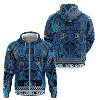 Aotearoa Iwi Ngati Porou Zip Hoodie Maori Wharenui House Tribal Pattern
