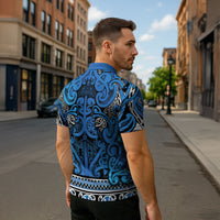 Aotearoa Iwi Ngati Porou Zipper Polo Shirt Maori Wharenui House Tribal Pattern