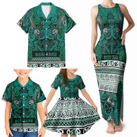Aotearoa Iwi Ngai Tahu Family Matching Tank Maxi Dress and Hawaiian Shirt Maori Wharenui House Tribal Pattern