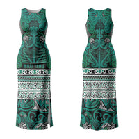 Aotearoa Iwi Ngai Tahu Family Matching Tank Maxi Dress and Hawaiian Shirt Maori Wharenui House Tribal Pattern