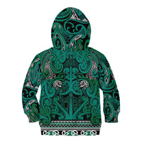 Aotearoa Iwi Ngai Tahu Kid Hoodie Maori Wharenui House Tribal Pattern