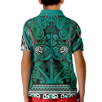 Aotearoa Iwi Ngai Tahu Kid Polo Shirt Maori Wharenui House Tribal Pattern