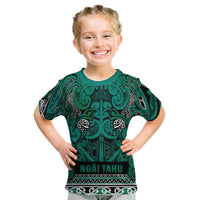 Aotearoa Iwi Ngai Tahu Kid T Shirt Maori Wharenui House Tribal Pattern