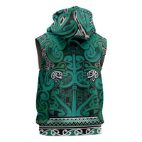 Aotearoa Iwi Ngai Tahu Sleeveless Zip Hoodie Maori Wharenui House Tribal Pattern