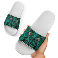 Aotearoa Iwi Ngai Tahu Slide Sandals Maori Wharenui House Tribal Pattern