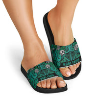 Aotearoa Iwi Ngai Tahu Slide Sandals Maori Wharenui House Tribal Pattern