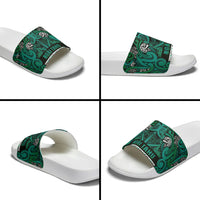 Aotearoa Iwi Ngai Tahu Slide Sandals Maori Wharenui House Tribal Pattern
