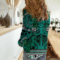 Aotearoa Iwi Ngai Tahu Women Casual Shirt Maori Wharenui House Tribal Pattern