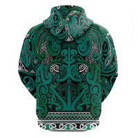 Aotearoa Iwi Ngai Tahu Zip Hoodie Maori Wharenui House Tribal Pattern