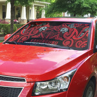 Aotearoa Iwi Ngati Kahungunu Auto Sun Shade Maori Wharenui House Tribal Pattern