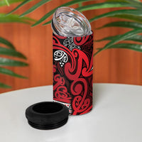 Aotearoa Iwi Ngati Kahungunu 4 in 1 Can Cooler Tumbler Maori Wharenui House Tribal Pattern