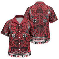 Aotearoa Iwi Ngati Kahungunu Family Matching Short Sleeve Bodycon Dress and Hawaiian Shirt Maori Wharenui House Tribal Pattern