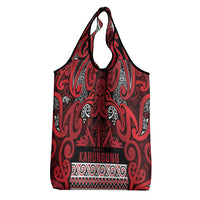 Aotearoa Iwi Ngati Kahungunu Grocery Bag Maori Wharenui House Tribal Pattern